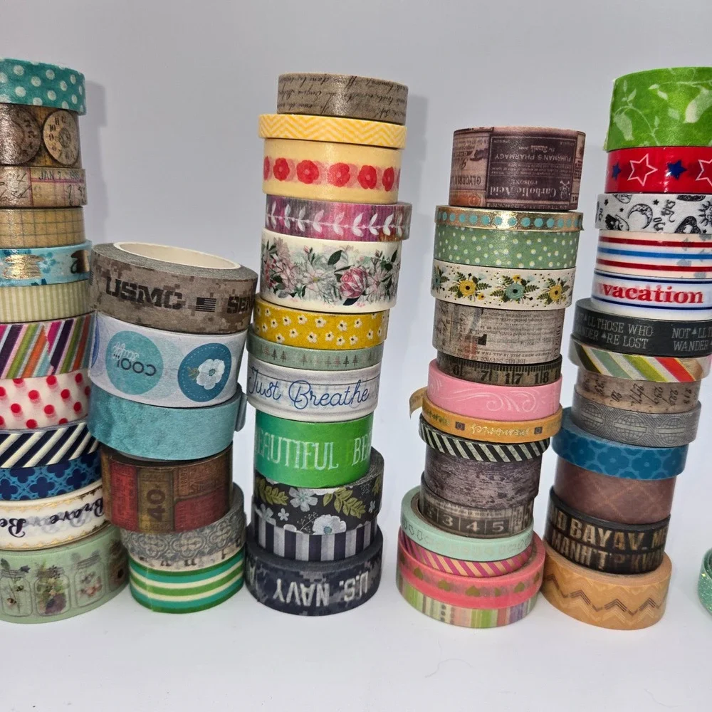 Huge Washi Tape Lot Over 90 Rolls Floral Glitter Geometric Craft Scrapbook Decor